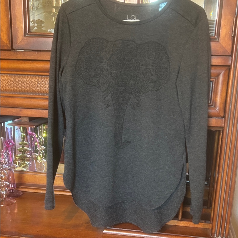 L.O.L. Vintage Charcoal Elephant Graphic Sweatshirt